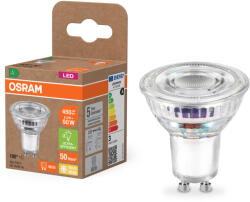 OSRAM GU10 LED 2, 5W, 450 lm, 2700 K, melegfehér, áttetsző üveg-50 W izzó helyett - Superstar+ Spot PAR16 (4099854267765)
