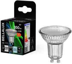 Bellalux GU10 LED 4, 3W, 350 lm, 4000 K, hidegfehér, áttetsző üveg-50 W izzó helyett - Spot PAR16 (4058075112803)