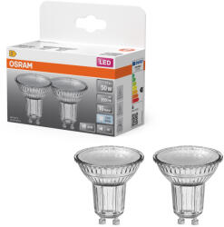 OSRAM GU10 LED 3, 7W, 350 lm, 4000 K, hidegfehér, áttetsző üveg-50 W izzó helyett, 2 darabos - Star Spot PAR16 (4099854459771)