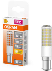 OSRAM B15d LED 6, 5W, 806 lm, 2700 K, melegfehér, fehér, műanyag-60 W izzó helyett - Special T Slim (4099854266706)