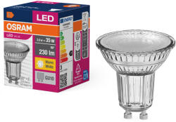 OSRAM GU10 LED 2, 6W, 230 lm, 2700 K, melegfehér, áttetsző üveg-35 W izzó helyett - Value Spot PAR16 (4058075521704)