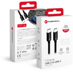 Forcell F-ENERGY C338 kábel Type C to Type C PD QC4.0 3A 60W 0, 5 m fekete