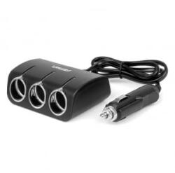 AMiO , Szivargyújtó Elosztó 3-as, 80cm Hosszabbítóval, 120W 12/24V (0504359) (0504359) - aqua
