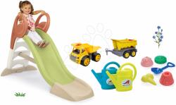 Smoby Set tobogan cu joc de apă și camion cu remorcă KS Slide Life Smoby ungimea suprafeței de alunecare 150 cm și stropitoare cu forme (SM820510-22)