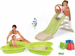 Smoby Set tobogan cu joc de apă și nisipar Fluture KS Slide Life Smoby lungimea suprafeței de alunecare 150 cm și găleată Castel (SM820510-4)