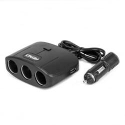AMiO , Szivargyújtó Elosztó 3-as, 70cm Hosszabbítóval, 100W 12/24V (0504362) (0504362)