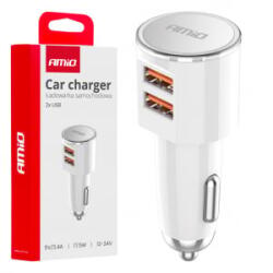 AMiO Autós töltő 2x USB-A 3.4A 12/24V (0503888) (0503888) - aqua