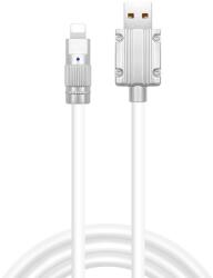  JKX folyékony szilikon töltő kábel, Lightning/USB csatlakozó, 3A gyorstöltés, 1 méter, fehér (TB2454)