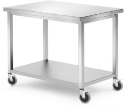 Hendi Rozsdamentes Mobil Asztal Polccal - Vendéglátóipari/Laboratóriumi