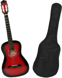  Klasszikus fa gitár 95 cm, klasszikus piros, nejlon ajándéktok