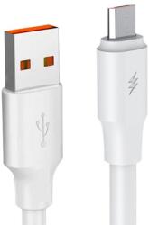  Prémium Adat- és Töltőkábel, MicroUSB/USB csatlakozó, 2.4A gyorstöltés, 2 méter, fehér (TB2428)