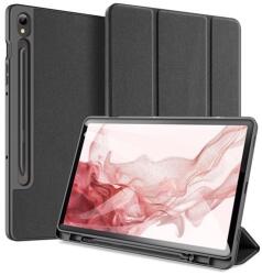 Dux Ducis Dux ducis domo tabletvédő álló, bőr hatású, aktív flip, oldalra nyíló, trifold, asztali tartó, ceruza tartó, fekete, kompatibilis: Samsung Galaxy Tab S9 LTE, SM-X716, / Galaxy Tab S9 WIFI, SM-X710 (TO
