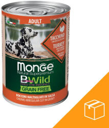 Monge BWild Adult Gabonamentes Konzerv Kutyáknak (Pulyka, Sütőtök és Cukkini) - 24x400 g