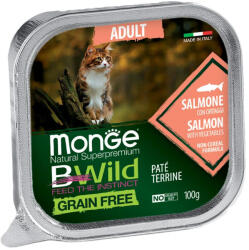 Monge BWild Adult Gabonamentes Alutálcás Macskaeledel (Lazac és Zöldségek) - 100 g