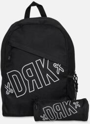 Dorko fekete / fehér feliratos textil hátizsák + tolltartó da2327-0001