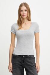 Guess póló selyemkeverékből TINA szürke, W5YP11 KCNH2 - szürke L