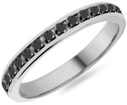  Női karikagyűrű fekete gyémántokkal 2, 8 mm, fehérarany IZKR013A-F-B