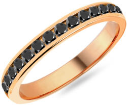  Női karikagyűrű fekete gyémántokkal 2, 8 mm, rosé arany IZKR013R-F-B