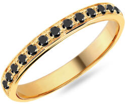  Női karikagyűrű fekete gyémántokkal 2, 5 mm IZKR019-F-B