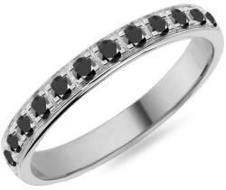  Női karikagyűrű fekete gyémántokkal 2, 8 mm, fehérarany IZKR020A-F-B