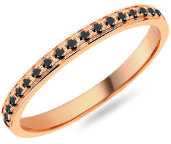  Női karikagyűrű fekete gyémántokkal 2, 1 mm, rosé arany IZKR017R-F-B