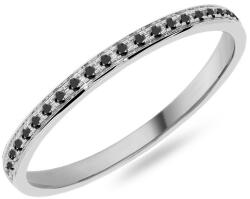  Női karikagyűrű fekete gyémántokkal 1, 8 mm, fehérarany IZKR015A-F-B
