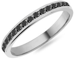  Női karikagyűrű fekete gyémántokkal 2, 5 mm, fehérarany IZKR012A-F-B