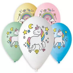  Unikornis mintájú prémium lufi csomag, 33 cm - 5 db (216096)