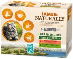 Iams Naturally Senior tengeri és szárazföldi hús szószban multipack 1020g (12x85g)