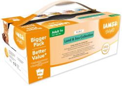 Iams Delights Adult tasak tengeri és szárazföldi hús zselében multipack 4080g (48x85g)