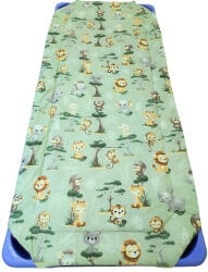  Ovis töltött gumifüles lepedő 55x130 cm / Szafari Bébik - Pasztell zöld alapon