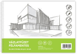 BLUERING Vázlatfüzet FÉLFAMENTES B/5 32 lap 120gr. Bluering (60425) - iroda-ellatas
