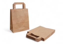 Szidibox Karton Papírtáska szalagfüles, papírszatyor 18x22+8cm barna 100db/csomag (SZID-02518)