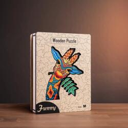 Kíváncsi zsiráf fa puzzle L Prémium fa doboz