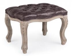 Bizzotto Taburet din lemn cu sezut piele ecologica maro Diva 53x42x38 cm (0743257)