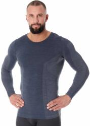 BRUBECK COMFORT WOOL Férfi hosszú ujjú merinó gyapjú aláöltözet felső - Sötétkék - brubecksport