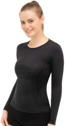 BRUBECK COMFORT WOOL Női hosszú ujjú merinó gyapjú póló - Fekete - brubecksport