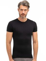 BRUBECK COMFORT WOOL Férfi rövid ujjú merinó gyapjú póló - Fekete - brubecksport
