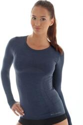 BRUBECK COMFORT WOOL Női hosszú ujjú merinó gyapjú póló - Sötétkék - brubecksport