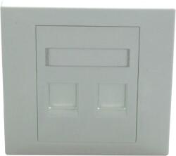 Emtex Faceplate Keystone RJ45, 86x86, 2 porturi, EMTEX, EMT-FP8686-2 (EMT-FP8686-2)