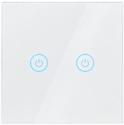 Logilink INTRERUPATOR LOGILINK, Wi-Fi Smart, ecran tactil, 2 butoane, indicator LED, compatibil TUYA, Amazon Alexa si Google Home, alb SH0125 (include TV 0.18lei) (SH0125)