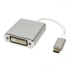 Spacer CABLU video SPACER, adaptor USB Type-C (T) la DVI-I DL (M), 15cm, rezolutie maxima 4K UHD (3840 x 2160) la 30 Hz, silver, SP-CM-DVIF-01 (timbru verde 0.18 lei) (SP-CM-DVIF-01)