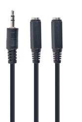 Gembird CABLU AUDIO GEMBIRD spliter (1 x 3.5 jack T la 2 x 3.5 jack M), 10cm, negru CCA-415-0.1M (timbru verde 0.08 lei) (CCA-415-0.1M)