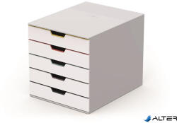 DURABLE Irattároló, műanyag, 5 fiókos, DURABLE 'VARICOLOR® 5', fehér (762527)