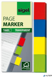 SIGEL Jelölőcímke, műanyag, 4x40 lap, 20x50 mm, SIGEL "Clear", vegyes szín (HN670) - alter