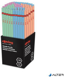 rOtring Grafitceruza display, HB, hatszögletű, ROTRING 'METALLIC', vegyes színek (NRR2090067)