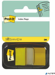 3M Jelölőcímke, műanyag, 50 lap, 25x43 mm, 3M POSTIT, sárga (7100102671) - alter