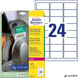 Avery-Zweckform Etikett, univerzális, 63, 5x33, 9 mm, extra erős, polietilén, AVERY ZWECKFORM, 240 etikett/csomag (L7912-10) - alter