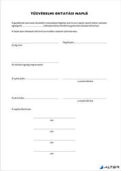 Victoria Paper Nyomtatvány, tűzvédelmi oktatási napló, 40 oldal, A4, VICTORIA PAPER, 10 tömb/csomag (KO751) - alter