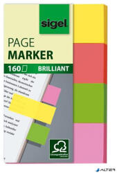 SIGEL Jelölőcímke, papír, 4x40 lap, 20x50 mm, SIGEL "Brilliant", vegyes szín (HN630) - alter